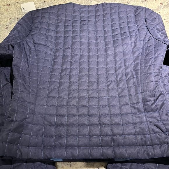 NWT Eley Kishimoto Quilted Jacket, Balloon Sleeves, Navy, Women's UK 10, US 6 - Picture 15 of 16